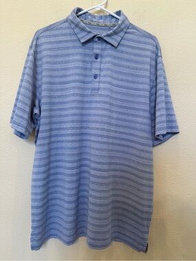 Walter Hagen Men’s Blue Striped Polo Shirt Size Large